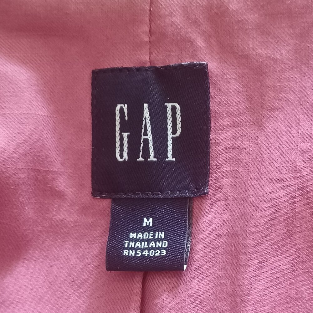 GAP Black & White Herringbone Tweed Wool Blend Blazer w/Pink Accents Size Medium - Picture 4 of 6